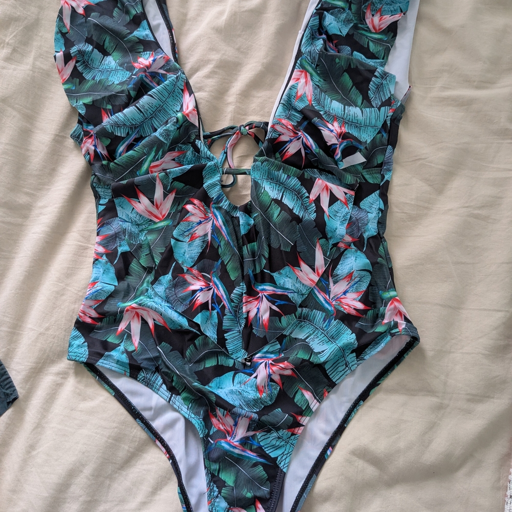 Tropical Print One Piece Swimsuit